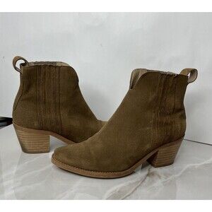 Zara Collection Western Booties Ankle Boots Suede Leather 37 Us 6.5